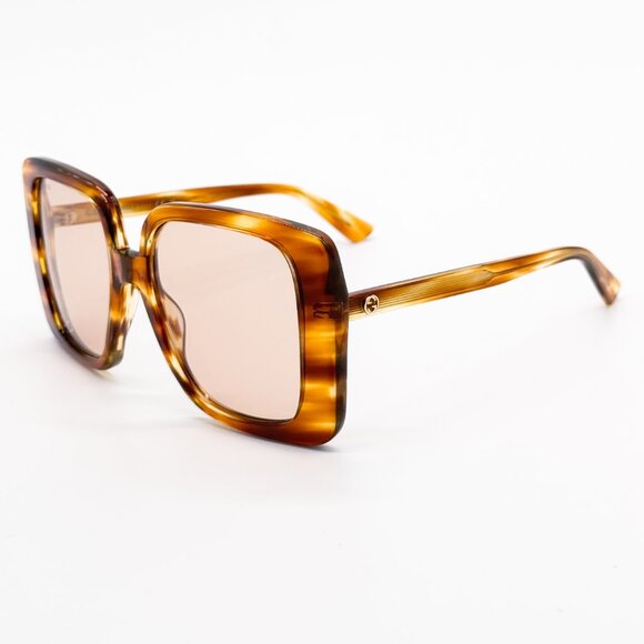 NEW GUCCI GG1314S 003 SUNGLASSES WOMEN HAVANA BROWN OVERSIZED EYEWEAR GUCCI - Picture 7 of 12